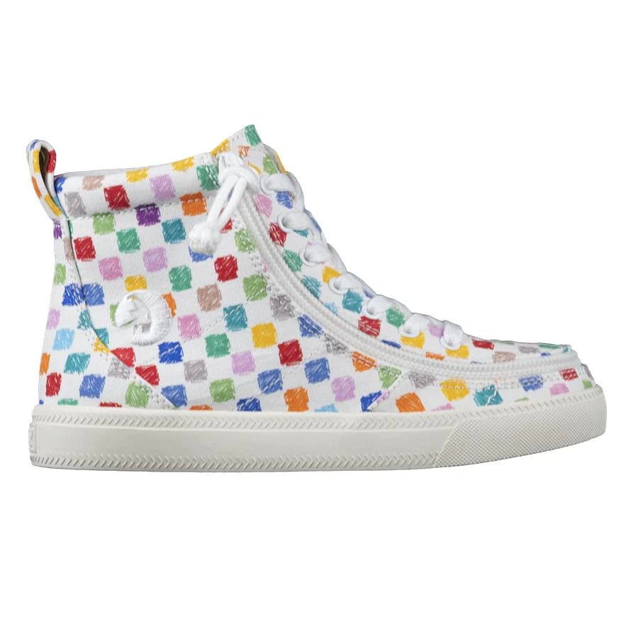 Billy Kids Classic Lace High Tops - Checkerboard white