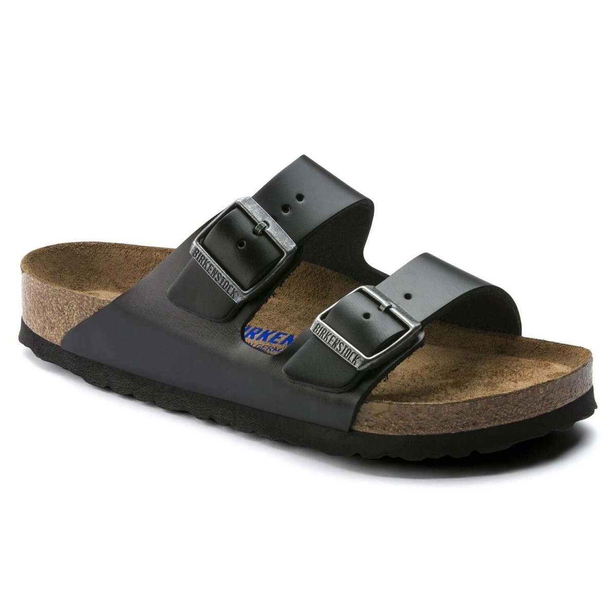 Birkenstock Unisex Arizona Soft Footbed Sandals - Black Amalfi Leather