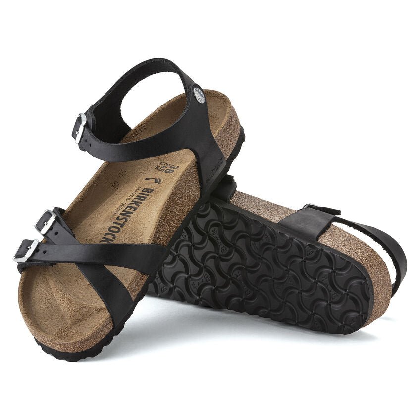 Birkenstock Women's Kumba Ankle Strap Sandals - Black Oiled Leather