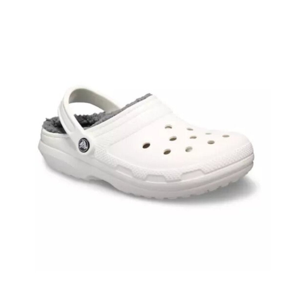 Crocs Unisex Classic Lined Clog - White/Grey
