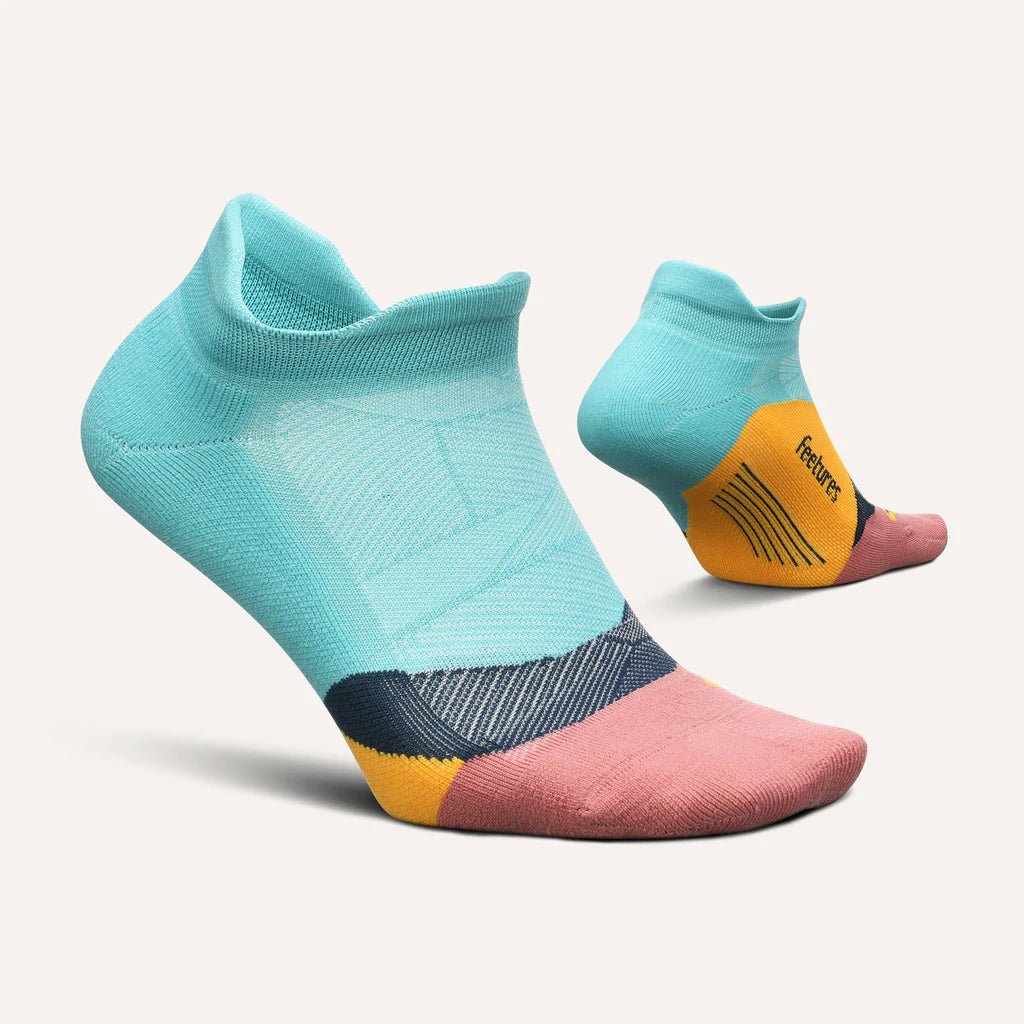 Feetures Elite Light Cushion No Show Tab Socks - Takeoff Turquoise
