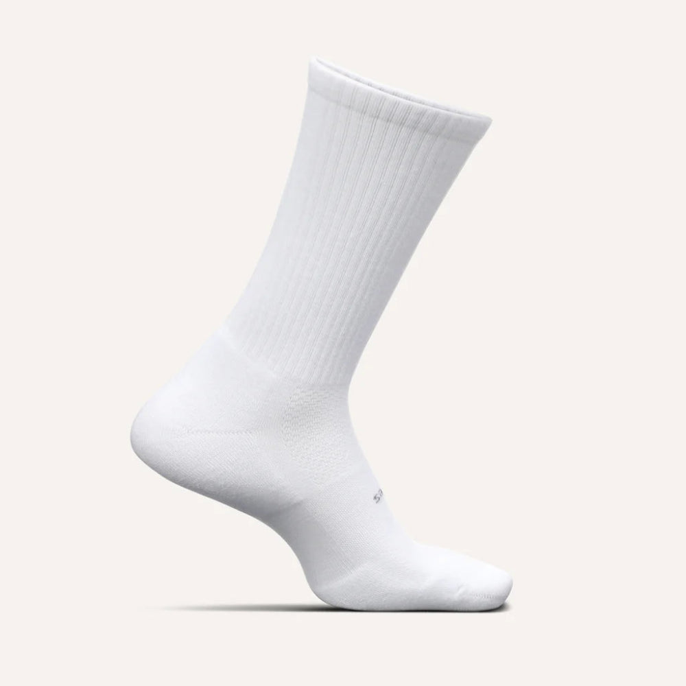 Feetures High Performance Max Cushion Crew Socks - White