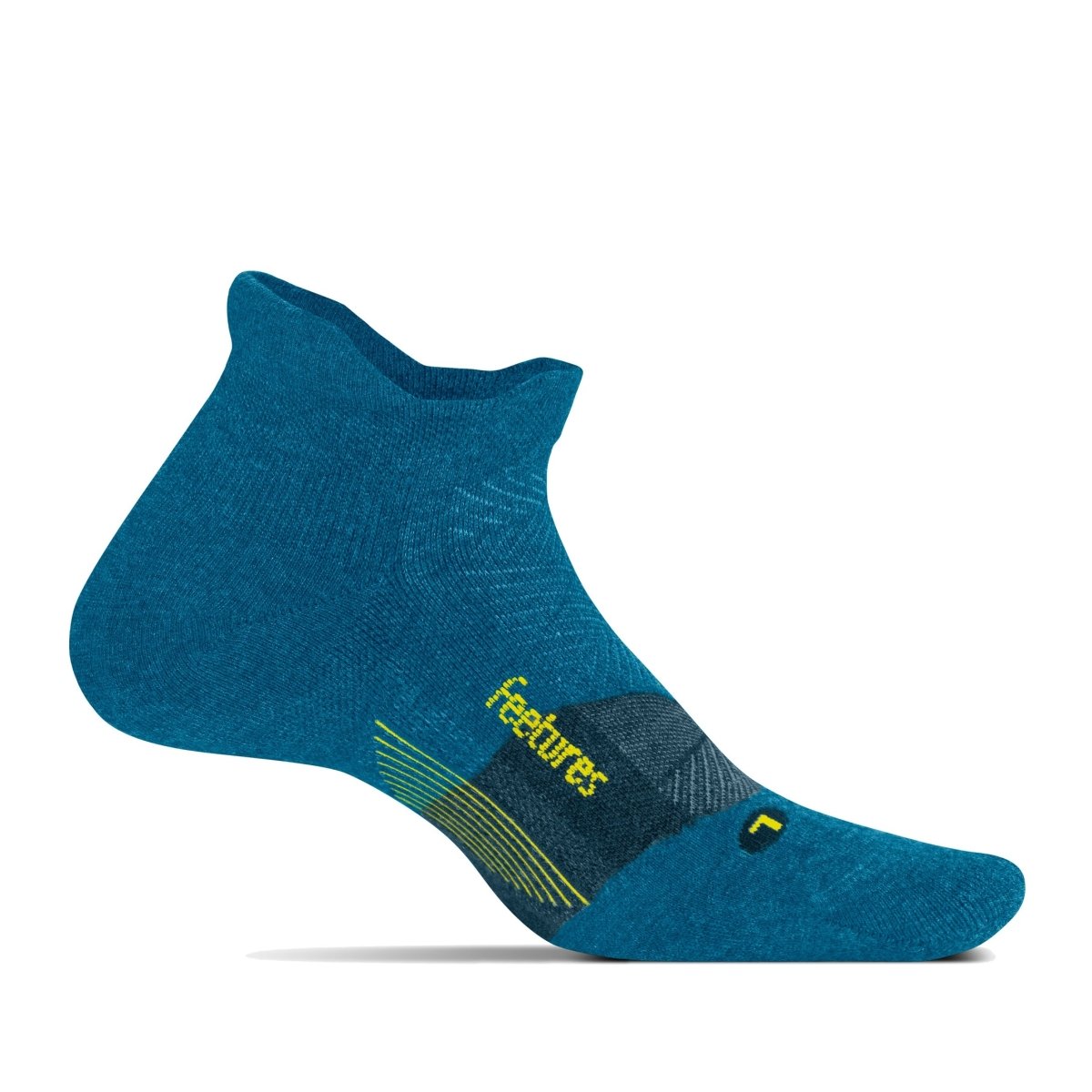 Feetures Merino 10 Cushion No Show Tab Socks - Atlantic Blue