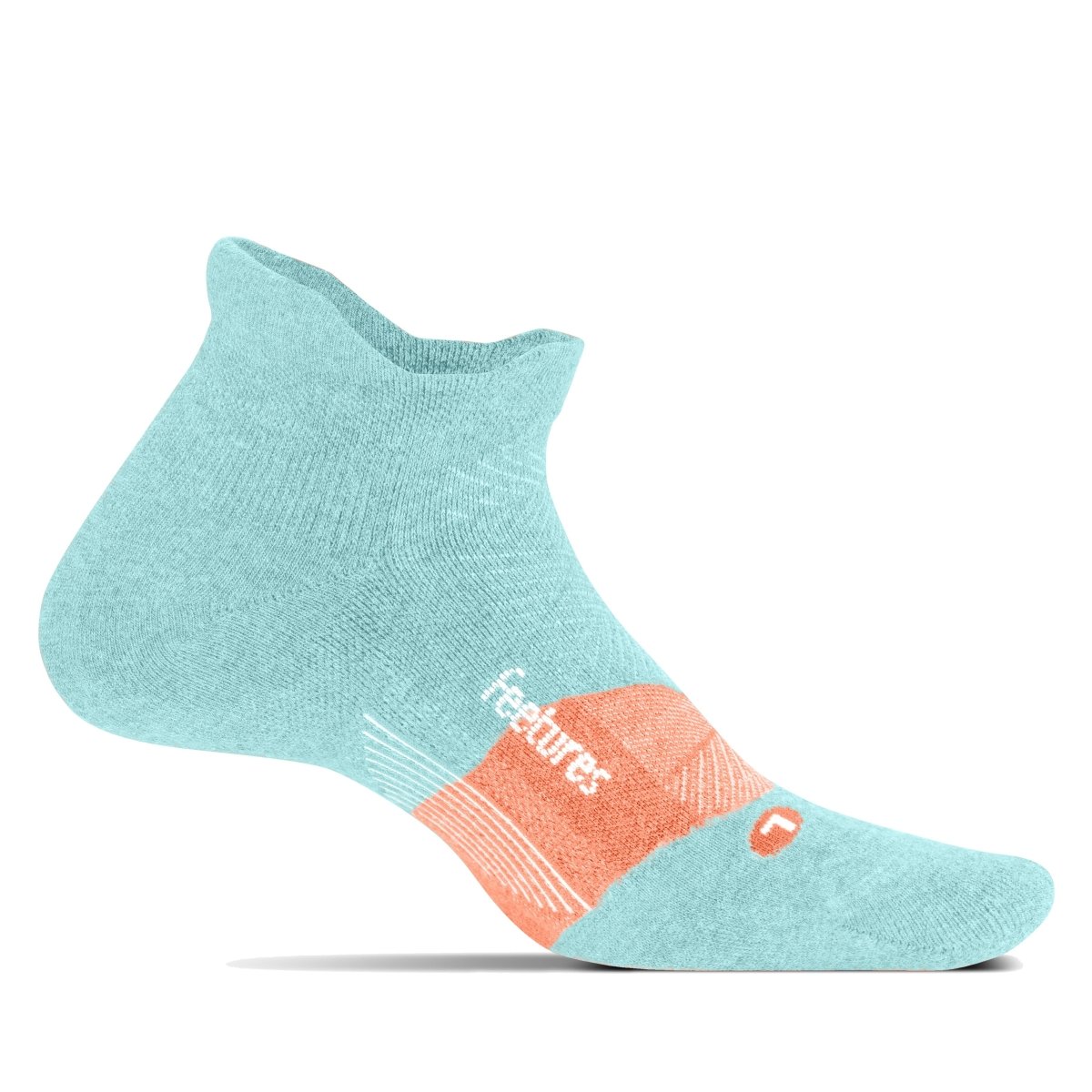 Feetures Merino 10 Cushion No Show Tab Socks - Blue Glass