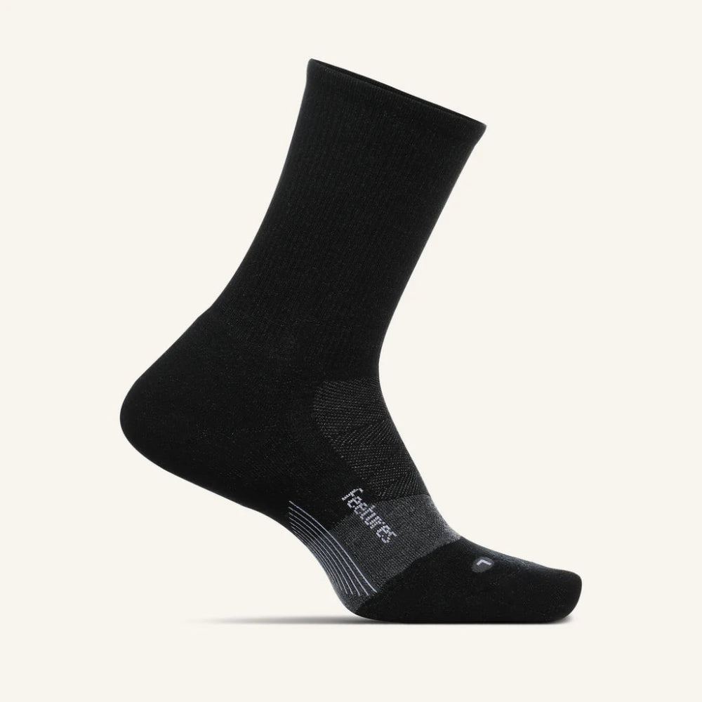 Feetures Merino 10 Max Cushion Mini Crew Socks - Charcoal