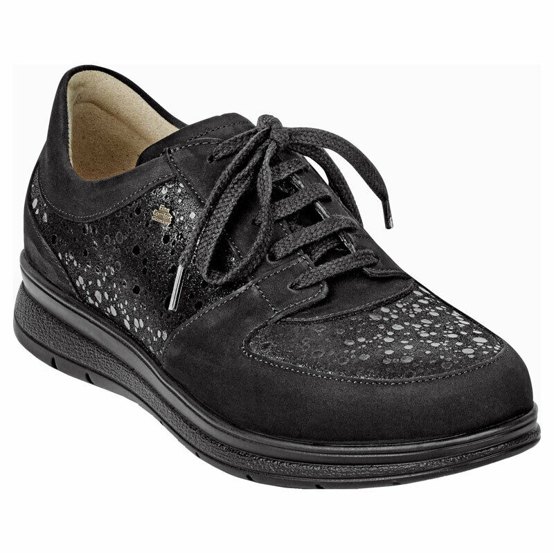 Finn Comfort Women's Royan Walking Shoes 03750 - Black Buggy/Estelar