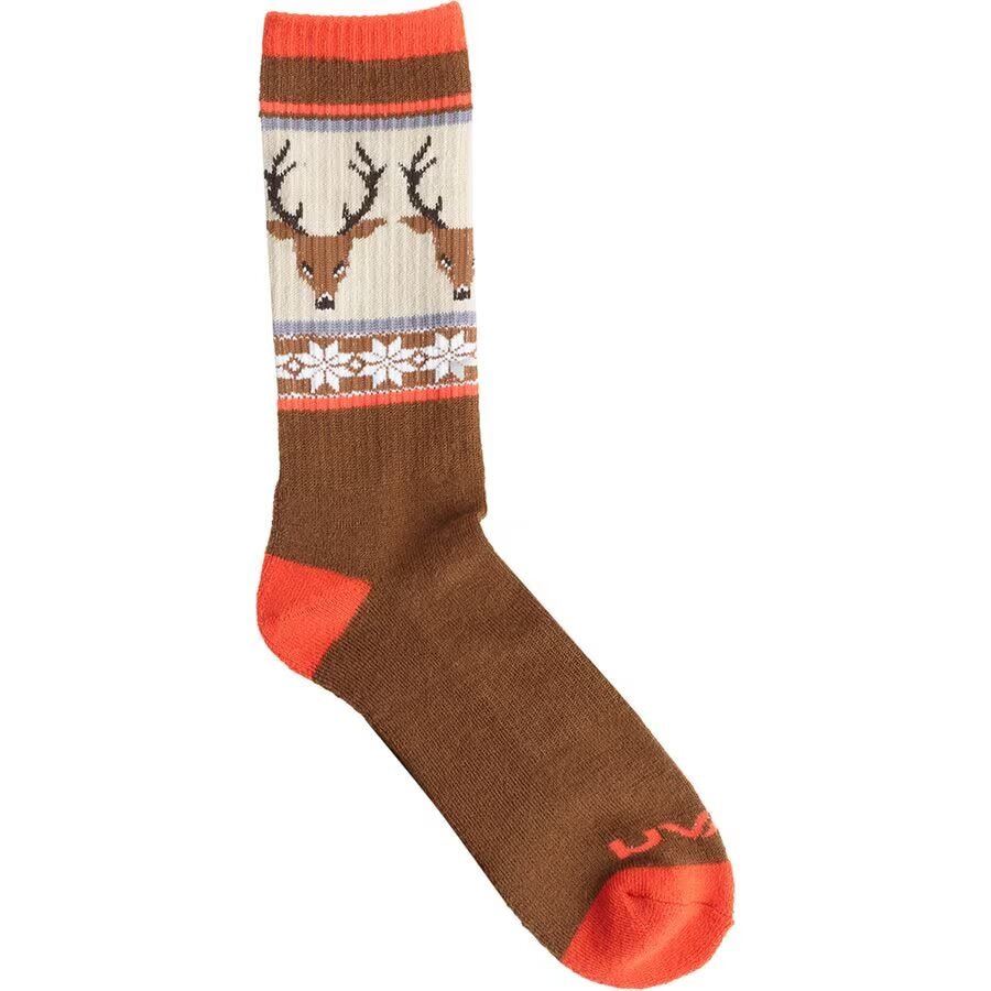 KAVU Moonwalk Crew Socks - Oh Deer