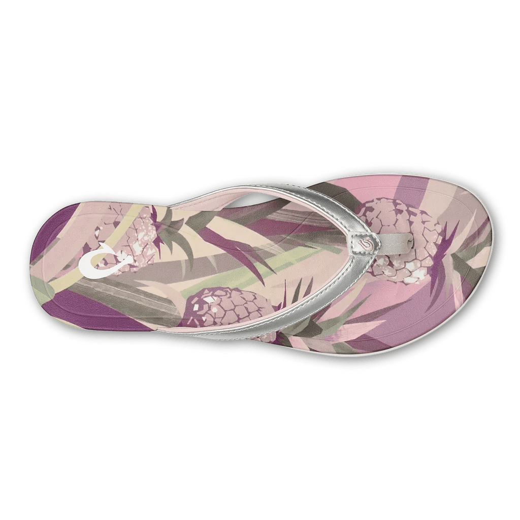 Olukai Women's Ho'opio Hau Beach Sandals - Silver/Pineapple