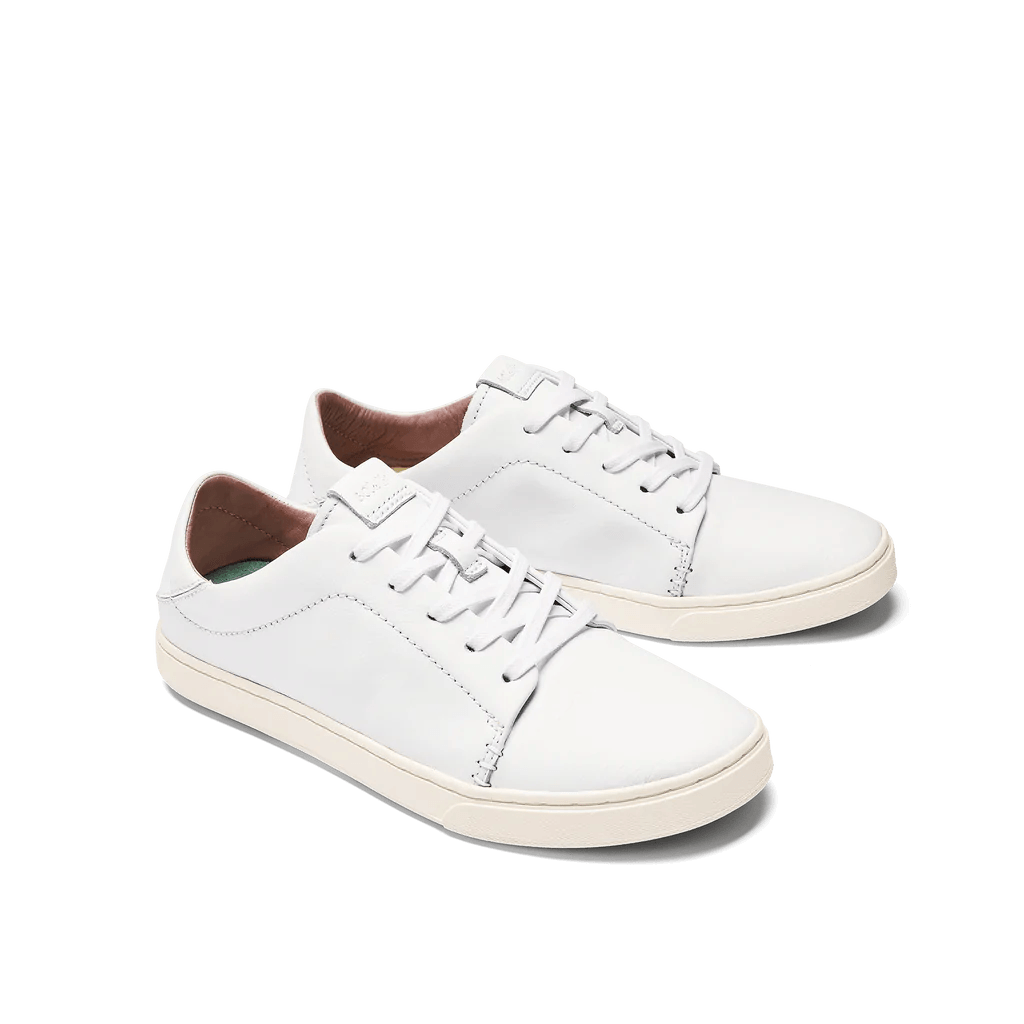 Olukai Women's Pehuea Li 'Ili Leather Sneaker - White