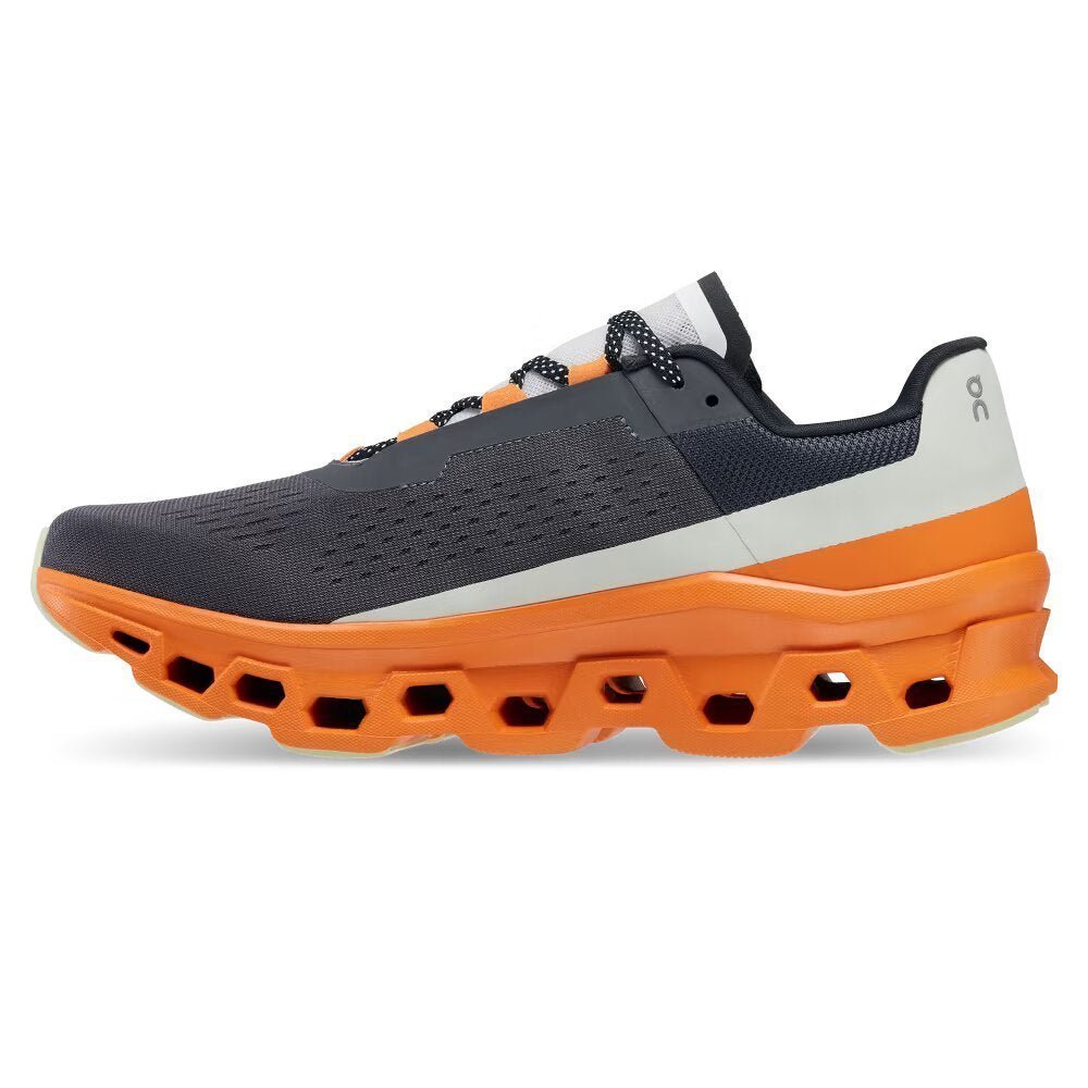 On Men's Cloudmonster Running Shoes - Eclipse/Turmeric
