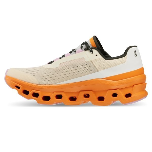 On Women's Cloudmonster Running Shoes - Fawn/Turmeric