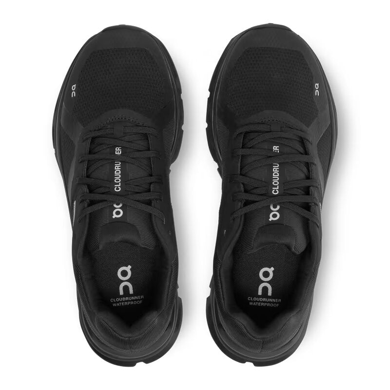 On Women's Cloudrunner Waterproof Running Shoes - Black