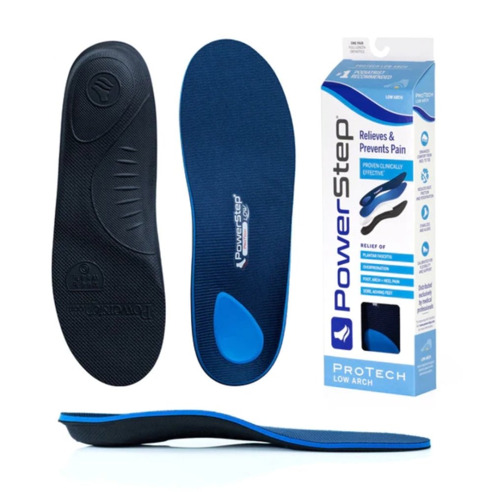 PowerStep ProTech Low Arch Full Length Orthotic Insoles 1004-01