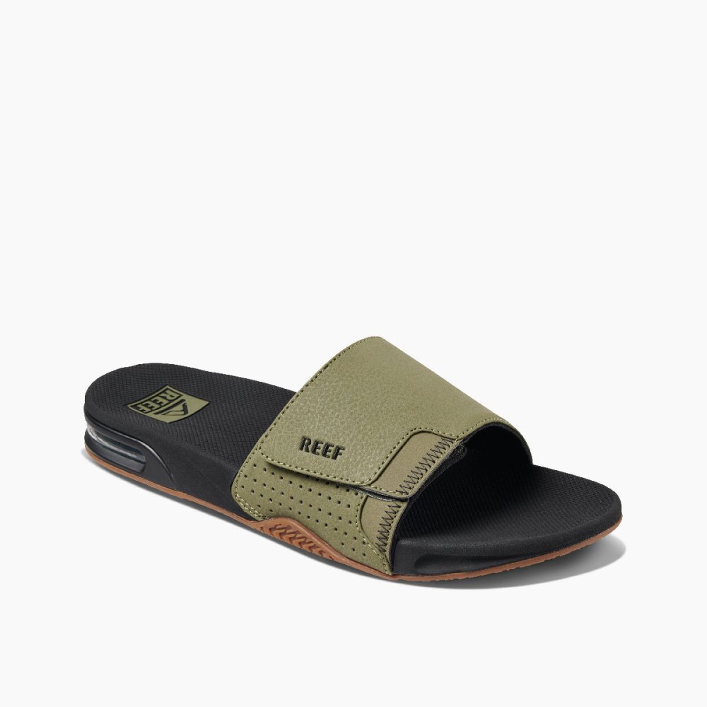 Reef Men's Fanning Slide Sandal - Olive/Gum