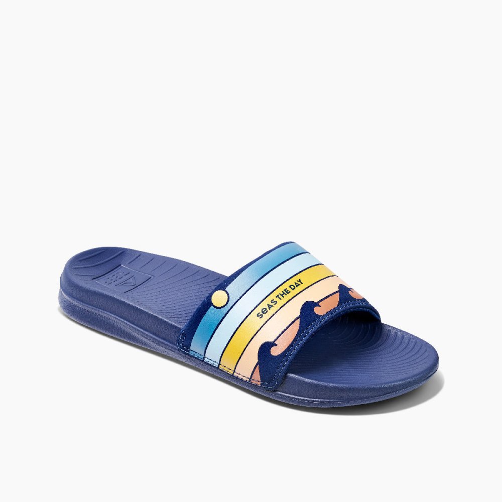 Reef Women's Life is Good One Slide Sandals - Seas The Day Blue