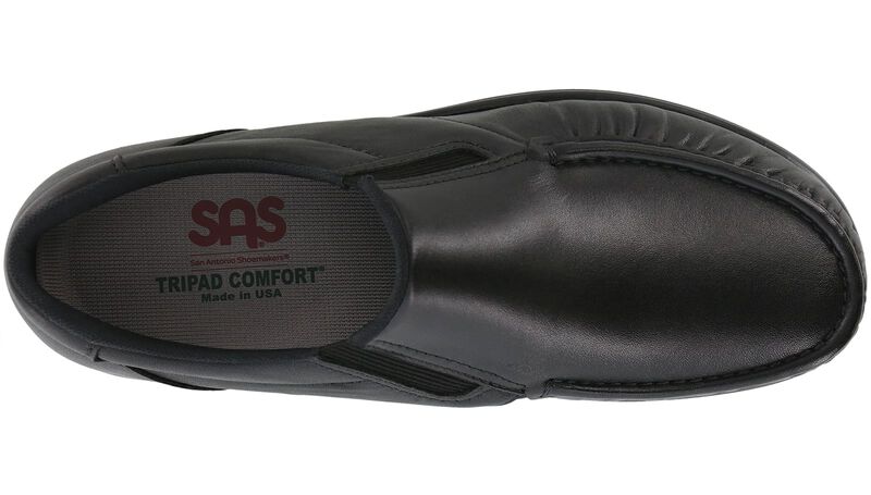 SAS Men's Side Gore Slip On Loafer - Black Smooth