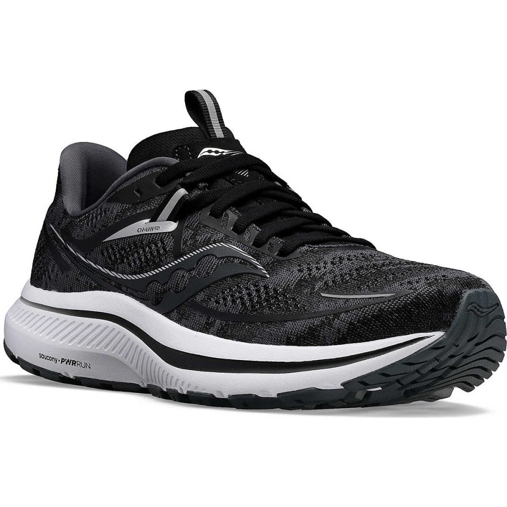 Saucony Women's Omni 21 Running Shoes - Black/White (Wide Width)