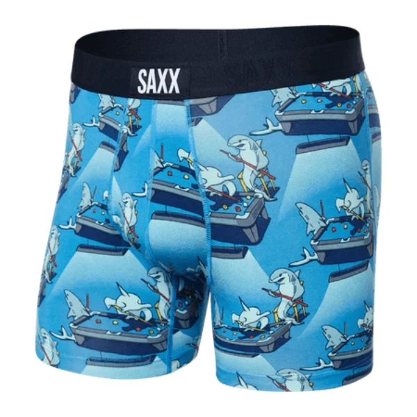 SAXX Men's Ultra Boxer Brief Underwear - Pool Shark Pool Blue