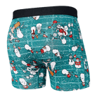 SAXX Men's Vibe Boxer Brief Underwear - Gridiron Snowman Green
