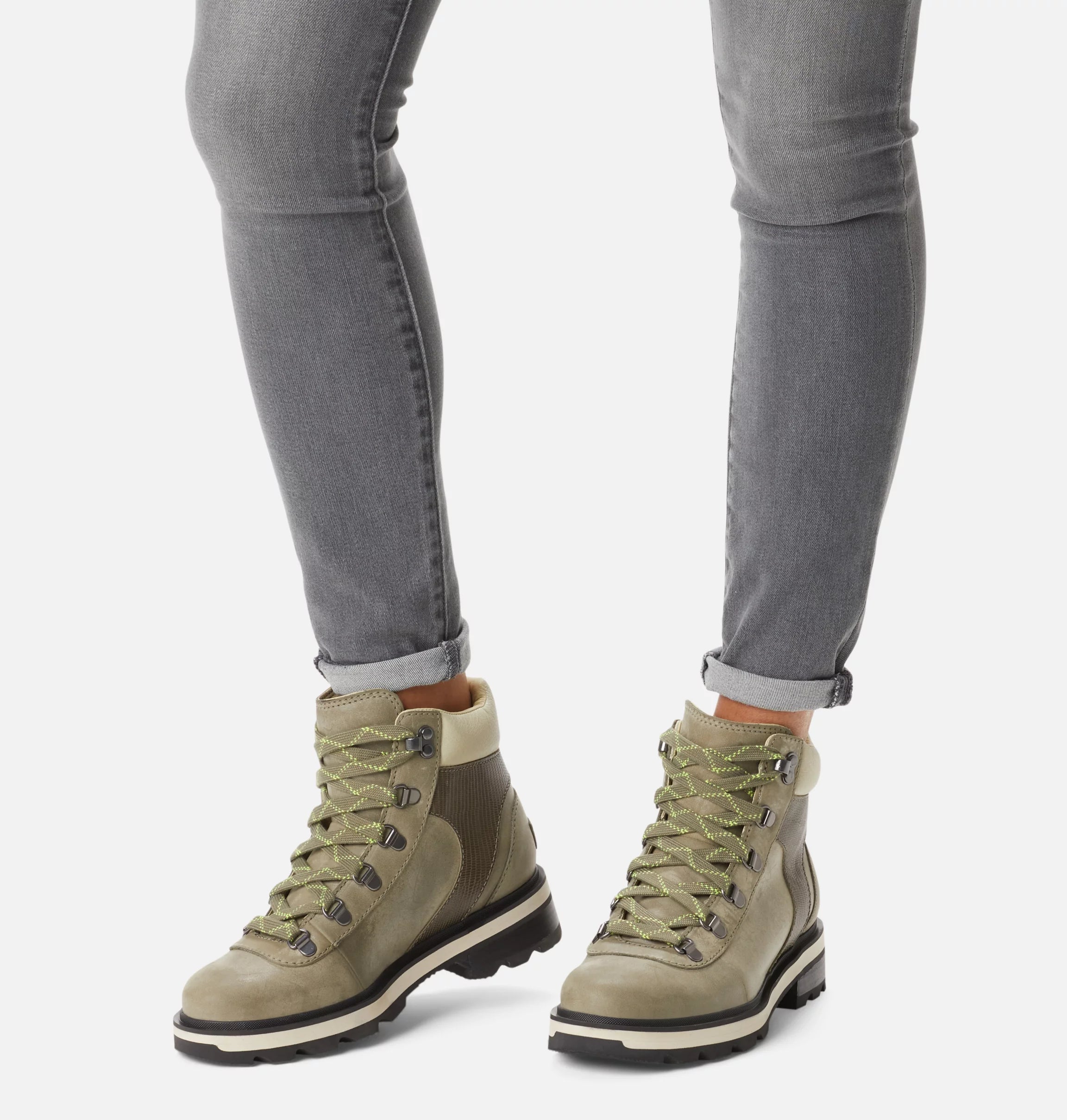 Sorel Women's Lennox Hiker STKD Boot - Stone Green/Laurel Leaf