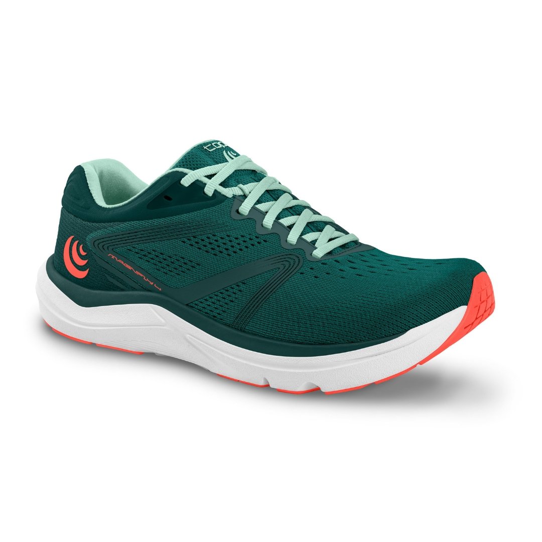 Topo Athletic Women's Magnifly 4 Road Running Shoes - Emerald/Coral